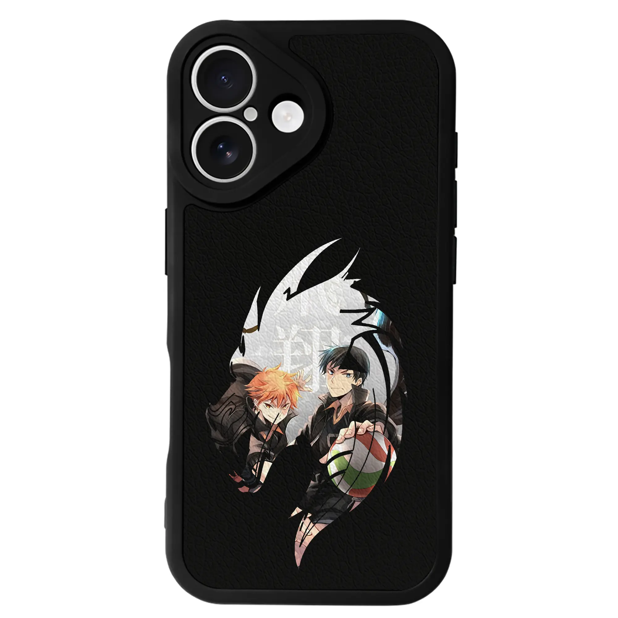 ハイキュー!! グッズ,影山飛雄 - IPhone 16シリーズ対応 ・ シリコンスマホケース ・ レザー調 ・ 高精度フィット ・ 耐衝撃 ・ ワイヤレス充電対応 ・ 精密カット